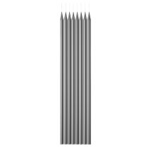 Bougie Métallisée - 15,3cm - Lot De 24 - Argent - P'tit Clown