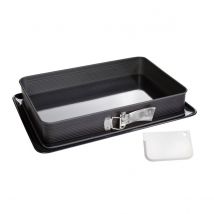 Moule À Charnière Rectangulaire En Acier Émaillé Et Sa Spatule 42 X 29 Cm Zenker Deluxe