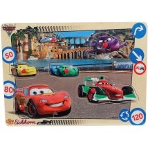 Puzzle En Bois Disney Cars - 9 Pieces - Eichhorn - Puzzle A Encastrer - Puzzle Avec Boutons - Eichhorn
