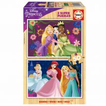 Puzzles 2 X 50 Pcs Disney Princess En Bois - Educa Borras