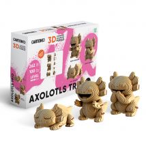 Cartonic Sculpture-puzzle 3d Carton - Trio Axolotls Dragons