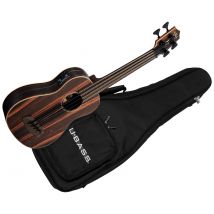 Striped Ebony U-bass Cordes Filées + Housse Kala