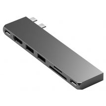 Hub Macbook Satechi Pro Hub Slim Gris, Usb Usb-c Hdmi 4k Lecteur Carte