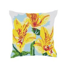 Kit Coussin Demi-point Fleurs Jaunes - LUC