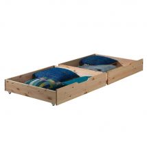 Pino Lot De 2 Tiroirs Pin Massif Naturel 97,5 X 88,5 X 20 Cm - Vipack