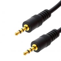 Câble Audio Jack 3.5 Mm Mâle-mâle Auxiliaire Son Stéréo 5m Linq - Noir
