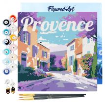 Mini Peinture Par Numéro Figured'art 20x20cm Avec Cadre Printemps En Provence - Petit Format