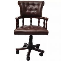Fauteuil Chaise Chaise De Bureau En Cuir Mélangé Marron 0502056 - No Name