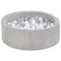 Piscine À Balles 200 Balles 90 Cm Transparent, Gris - Velinda