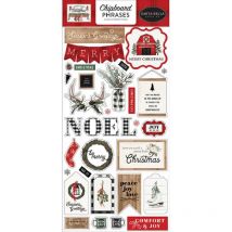 30 Chipboards Carta Bella Farmhouse Christmas - Echo park