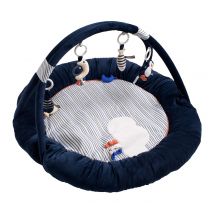 Tapis D'Éveil Marinière En Velours Bleu - Sauthon