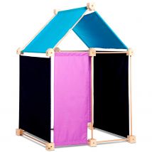 Jeu De Construction Géant En Bois Trigonos Kernel Fabriqué En Espagne - 44 Pces Bleu