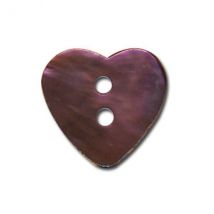 Bouton Nacre En Forme De Coeur Couleur Prune - My mercerie
