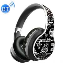Casque Audio Bluetooth Sans Fil Design Graffiti Autonomie Longue Compatible Tous Noir + Blanc Yonis - Yonis