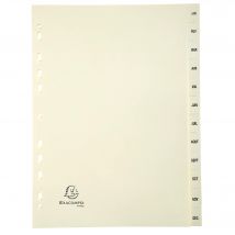 Intercalaires Imprimés Carte Peau 155g 12 Positions De Janvier À Décembre - A4 - Ivoire - X 10 - Exacompta