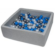 Piscine À Balles 90x90 Cm Perle, Bleu, Argent - 200 Balles - Velinda