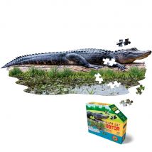 I Am Lil' Puzzle Jr.: Alligator 101,60x33,02cm, 100pcs, En Boîte 29.21x24.13x7.62cm, Madd Capp Puzzle, 5+