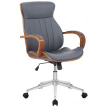 Chaise De Bureau Melilla Simili Cuir Noyer/gris - Ovegna