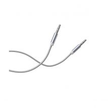 Force Power Câble Audio Jack 3.5mm Vers Jack 3.5mm En Nylon Tissé Renforcé 1,2m Blanc