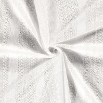Tissu Dentelle Coton Ajouré Rayures Blanc - Au Mètre - Craftine