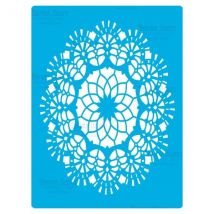 Pochoir Plastique Souple Réutilisable 18,5 X 14,5 Cm Fabrika Decoru Rosace 398 - FABRIKA DECORU