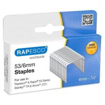 Agrafes - 53/6mm - Boite De 2000 - Argent/galvanisées - Rapesco - Esselte