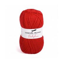 Laine À Tricoter Babylux De Cheval Blanc Rouge (004 - Coquelicot) - Oké
