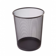 Corbeille À Papier - Poubelle De Bureau - Noir - Métal - 26,5x23cm - Petit Modèle - Atoutbois