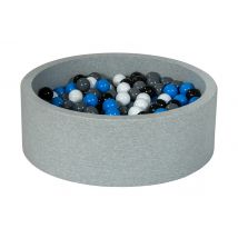 Piscine À Balles Aire De Jeu + 300 Balles Noir, Blanc, Bleu, Gris - Velinda