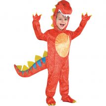 Déguisement Dino Rouge Taille 4-6 Ans - Amscan