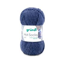 Laine À Chaussettes À Tricoter Hot Socks Uni - Grundl - Certifiée Oeko-tex 59 Bleu - Gründl