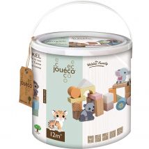 Jouéco The Wildies Family - Blocs De Construction En Bois - Johntoy