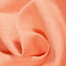 Tissu Ramie Lin Uni Saumon - Au Mètre - Craftine