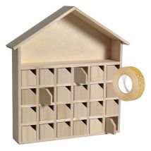 Calendrier De L'Avent Bois Maison Diy En Bois 31,5 X 7 X 34 Cm - Youdoit