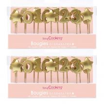 30 Bougies D'Anniversaire Étoiles Dorées - Scrapcooking