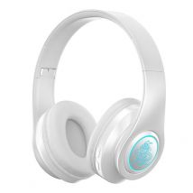 Casque Audio Sans Fil Bluetooth Led Son Hifi Autonomie 8h Confort Maximal Blanc Yonis - Yonis