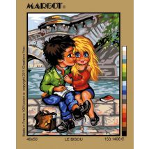 Canevas Pénélope Antique Le Bisou 40x50cm - Margot