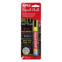 Apli 13956 - Marqueur Craie Liquide Effaçable Pointe Ronde Écriture Jaune Diàmètre 5.5mm
