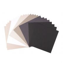Papier Cartonné Noir - 15,2 X 15,2 Cm - 216 G - 6 Couleurs -texturé - Florence - 24 Feuilles Scrapbooking