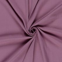 Tissu Double Gaze De Coton Uni Violine - Craftine
