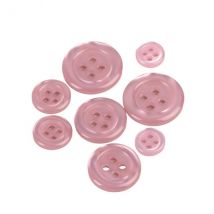 Lot De 3 Boutons Ronds 4 Trous Violet Mauve - My mercerie