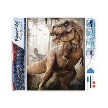 Diamond Painting Broderie Diamant Figured’art 40x50cm Toile Entière Roulée Avec Diamants Carrés - Dinosaures Jurassic Parc - Figured'Art