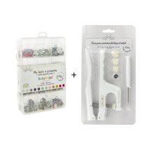 Coffret Pressions Métal Babysnap + Pince - Com'1 Idée Blanc - Com 1 Idée