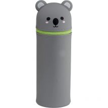Trousse Verticale - Scolaire - Gris - Koala - Silicone - PUCKATOR
