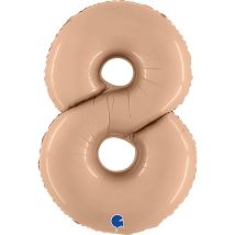 Ballon Géant Chiffre 8 Satin Nude (102 Cm) - Grabo