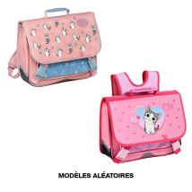 Cartable - Rose - Chi Le Chat - 2 Compartiments - 1 Poche Avant - Fille - Ecole - Quovadis
