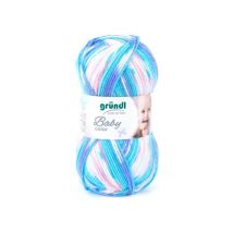 Fil Layette À Tricoter Baby Color - Grundl - Certifié Oeko-tex 06 Bleu - Gründl