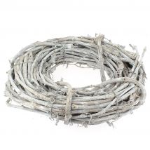 Couronne De Noël Blanc Cérusé (30 Cm) - Sarments De Bois - Annikids