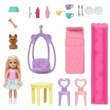 Maison De Poupées Mattel Chelsea En Plastique Avec Accessoires Et Poupée