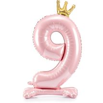 Ballon Debout - Chiffre 9 Rose - PartyDeco